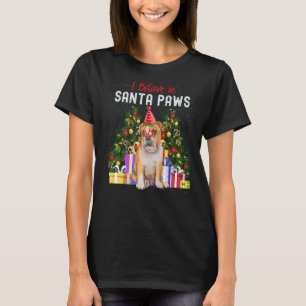 I Believe In Santa Paws Bulldog Cute Xmas Bulld T-Shirt