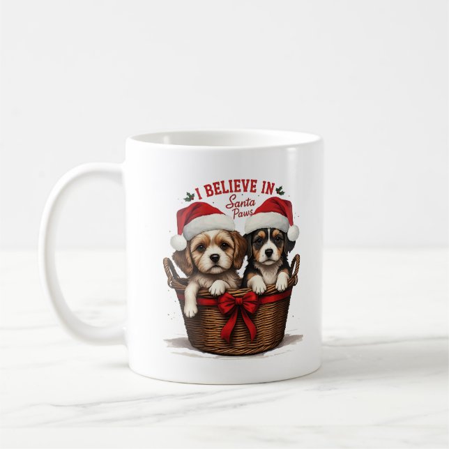 I believe in Santa paws  Coffee Mug (Left)