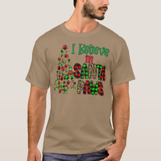 I Believe In Santa Paws With Christmas tree paws T-Shirt