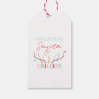 "I Believe In Santa & Unicorns" Christmas Gift Tag
