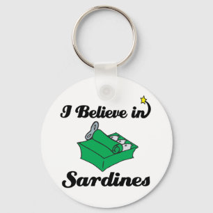 i believe in sardines key ring