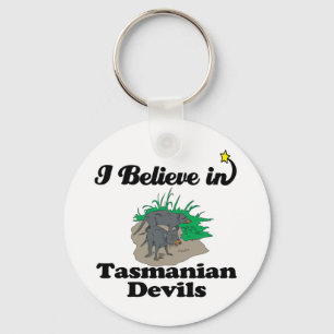 i believe in tasmanian devils key ring