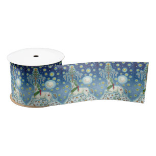 I BELIEVE IN THE CHRISTMAS UNICORN, FANTASY RIBBON SATIN RIBBON