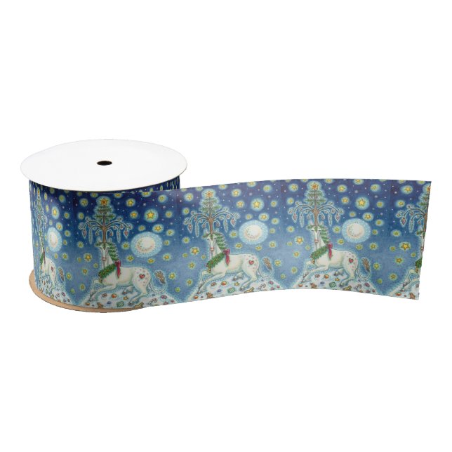 I BELIEVE IN THE CHRISTMAS UNICORN, FANTASY RIBBON SATIN RIBBON (Spool)