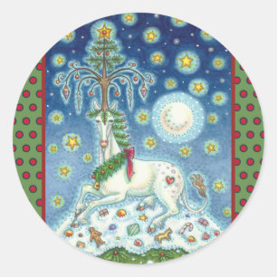 I BELIEVE IN THE CHRISTMAS UNICORN, HORSE STICKERS
