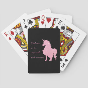 I believe in the invisible pink unicorn. playing cards