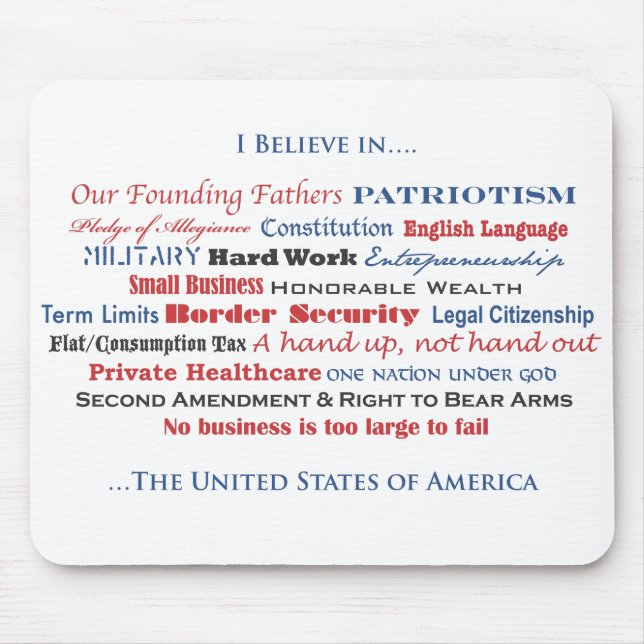 I Believe in the United States Mouse Mat (Front)