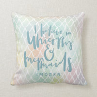 I BELIEVE IN UNICORNS AND MERMAIDS SEA BLUE