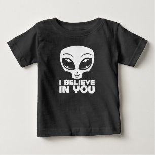 I Believe In You Alien In White Baby T-Shirt
