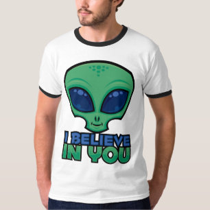 I Believe In You Friendly Cartoon Alien T-Shirt