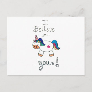 I believe in YOU! Unicorn Postcard