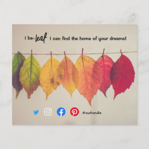 I believe leaf autumn real estate agent marketing  flyer
