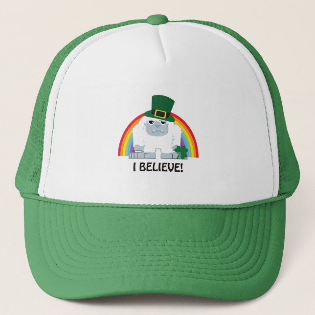 I Believe! Leprechaun Yeti Trucker Hat (Front)