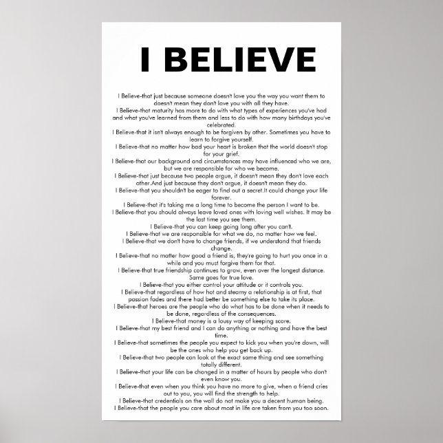 I Believe Poster (Front)