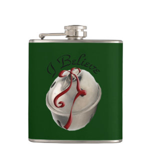 I Believe Reindeer Bell Flask