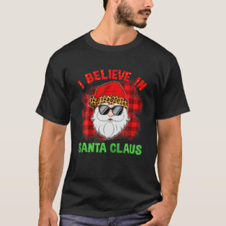 I Believe Santa Claus Christmas 2021 Leopard Buffa T-Shirt
