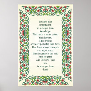 I believe that imagination is stronger knowledge poster