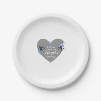 I Believe There Are Angels Among Us Dragonfly T-Sh Paper Plate