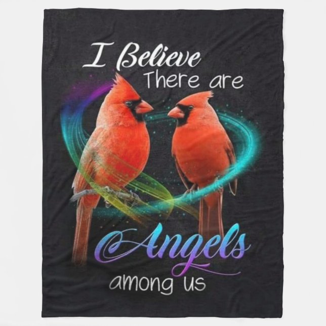 I BELIEVE THERE ARE ANGLES AMONG US FLEECE BLANKET (Front)