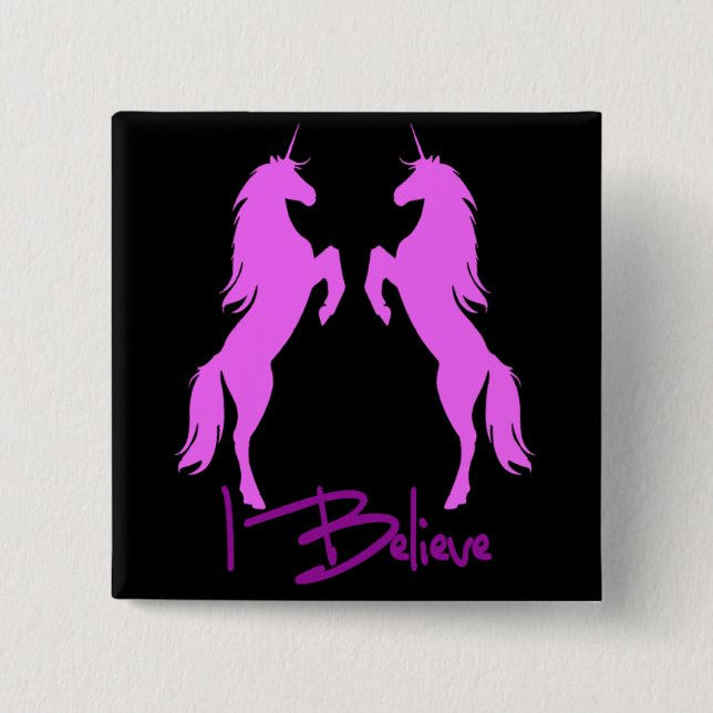 I Believe Unicorn Square 15 Cm Square Badge (Front)