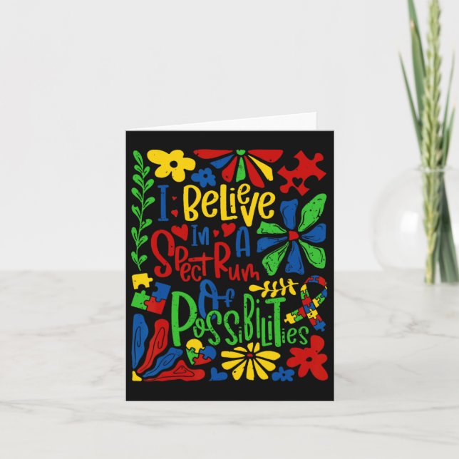 I Belive In A Spectrum Of Possibilities Retro Auti Card (Front)