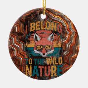I belong to the wild nature Retro Fox Ceramic Tree Decoration