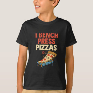 I Bench Press Pizzas Sketll Humor Graphic T-Shirt