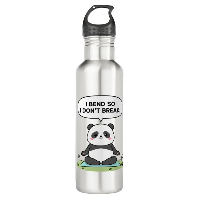 “I Bend So I Don’t Break” panda design 710 Ml Water Bottle (Front)
