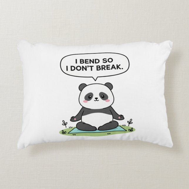 “I Bend So I Don’t Break” panda design Decorative Cushion (Front)