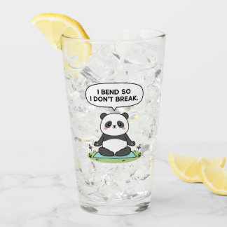 “I Bend So I Don’t Break” panda design Glass