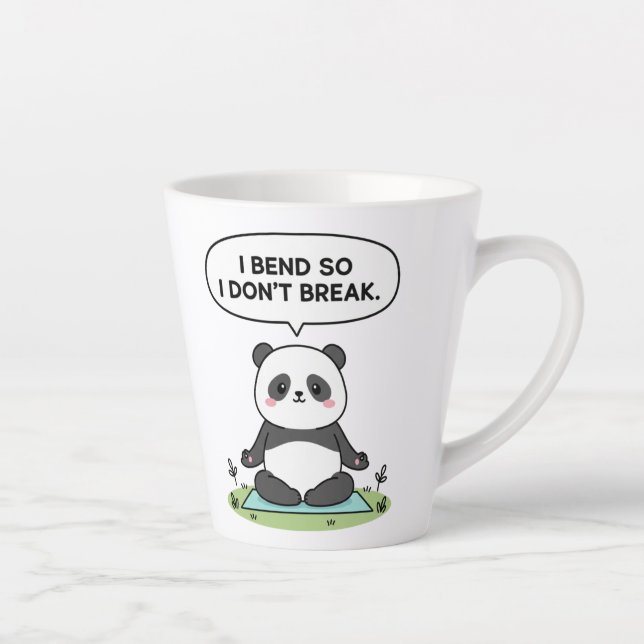 “I Bend So I Don’t Break” panda design Latte Mug (Right)