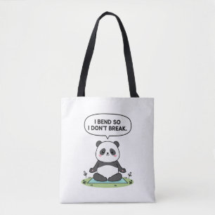 “I Bend So I Don’t Break” panda design Tote Bag