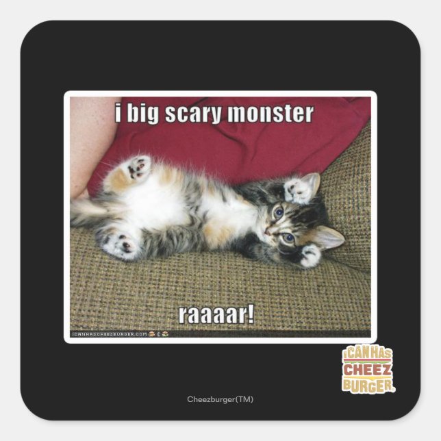 I big scary monster square sticker (Front)