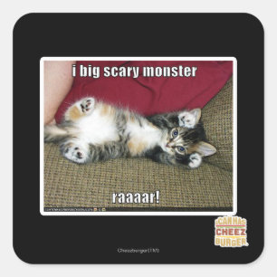 I big scary monster square sticker
