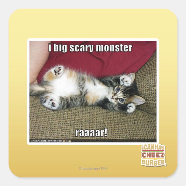 I big scary monster square sticker (Front)