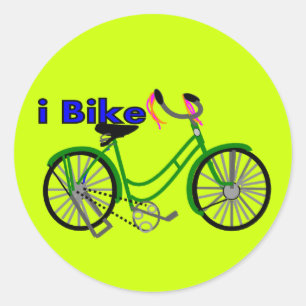 I bike  (bicycle) drawing 1950 bike classic round sticker