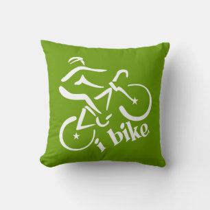 I BIKE custom throw pillow