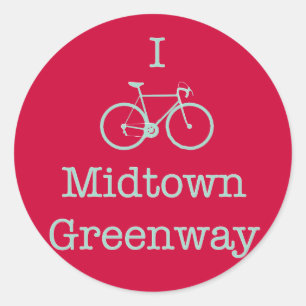 I Bike Midtown Greenway Classic Round Sticker
