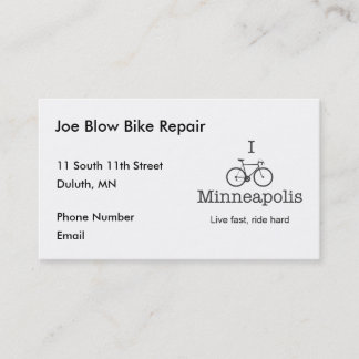 I Bike Minneapolis Appointment Card