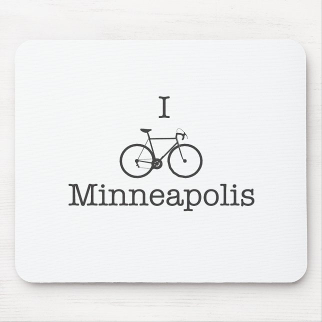 I Bike Minneapolis - Black text Mouse Mat (Front)