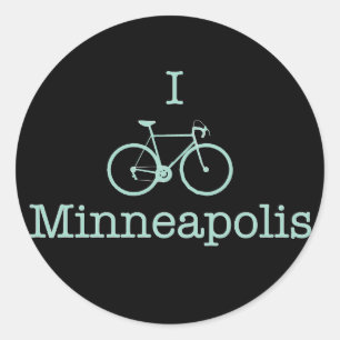 I Bike Minneapolis Classic Round Sticker