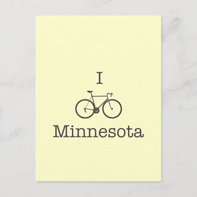 I Bike Minnesota Postcard (Front)