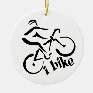 I BIKE ornament, customize Ceramic Tree Decoration