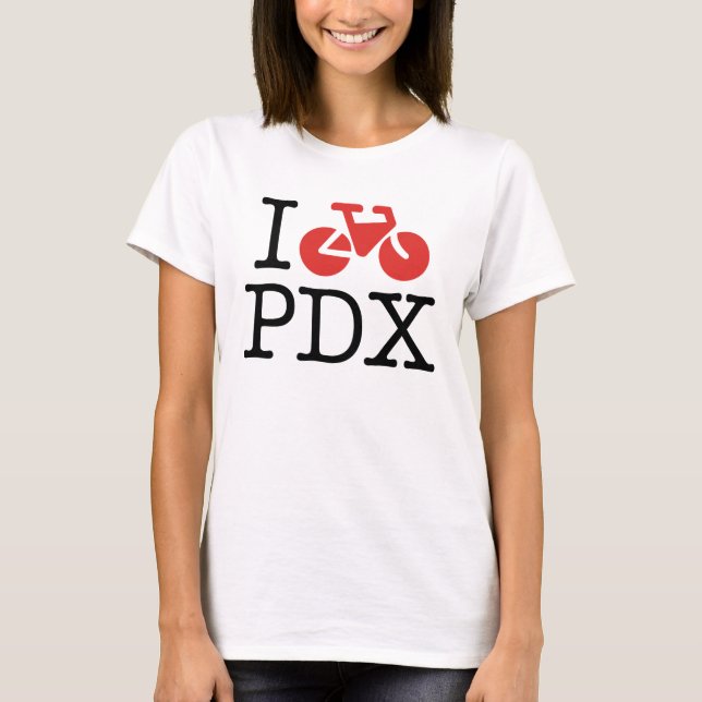 I Bike Portland Womens Shirt (Front)