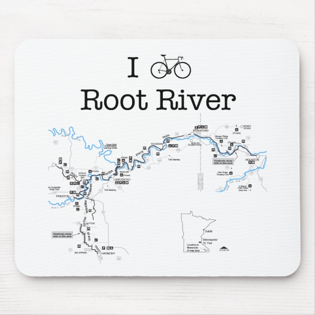 I Bike Root River Mouse Mat (Front)