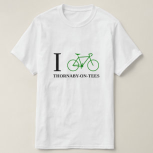 I Bike THORNABY-ON-TEES (Green Bicycle Icon) T-Shirt