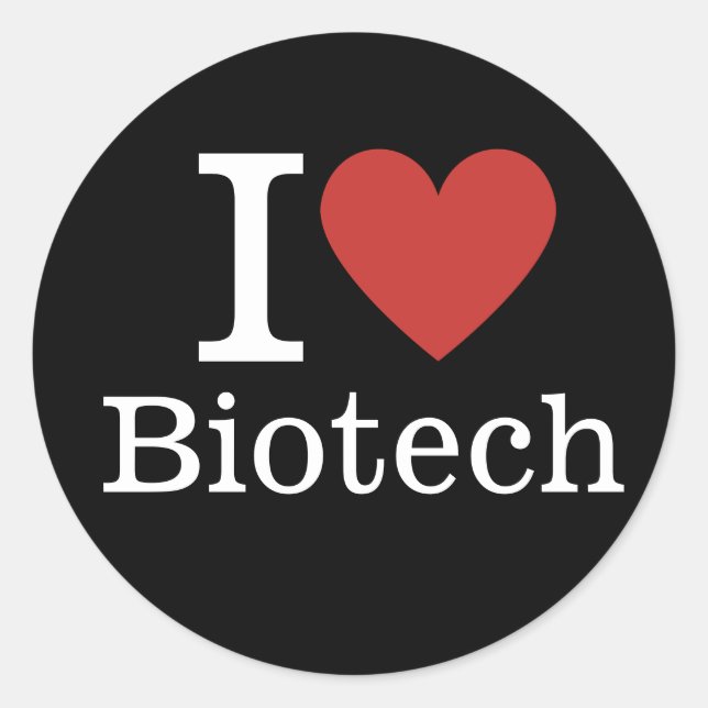 I ❤️ Biotech for Students/Faculty CUSTOM Classic Round Sticker (Front)