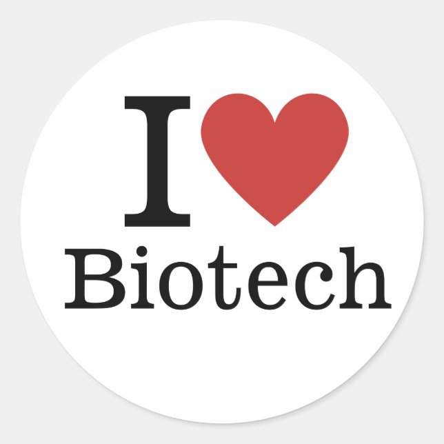 I ❤️ Biotech for Students/Faculty CUSTOM Classic Round Sticker (Front)