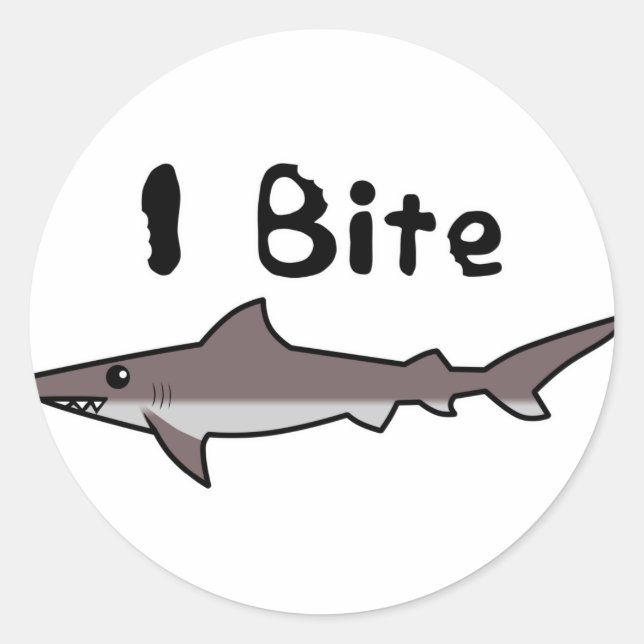I Bite - Shark Classic Round Sticker (Front)
