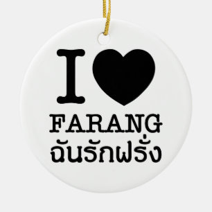 I Black Heart (Love) Farang Ceramic Tree Decoration